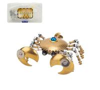 Puzzle in metallo 3D a forma di granchio, montaggio fai da te, modello meccanico di creatura marina, decorazione creativa da collezione per scrivania per casa e ufficio (100 + pezzi)