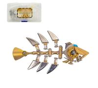 Puzzle in metallo 3D a forma di pesce osseo, montaggio fai da te, modello meccanico di creatura marina, decorazione creativa da collezione per scrivania per casa e ufficio (100 + pezzi)