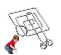 Puzzle in metallo, 8 pezzi Test QI Gioco mentale Rompicapo - Anello cinese Trucchi magici Giocattolo Sblocca Gioco di interblocco per bambini Adulti