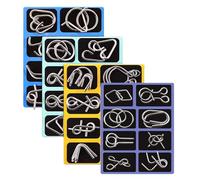 Puzzle In Metallo Per Adulti - Anelli Rompicapo, Set Di Giochi Educativi Robusti, Collezione Di Giochi Mentali Multifunzionali E Stimolanti | Parrty Favorisce Regali Di Attività Di Viaggio Per La Scuo