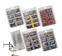 Puzzle in metallo per il cervello - Gioco portatile di allenamento logico | Puzzle stimolante in metallo per sfidare il | per casa, ufficio, scuola, viaggi, adolescenti, adulti e