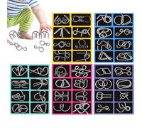 Puzzle in metallo - Puzzle in filo portatile da 40 pezzi | Giocattolo per test, gioco di test di intelligenza per bambini adulti Feste casual Viaggi Home Office Scuola Compleanno Adolescenti Attivi