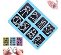 Puzzle in metallo Solving,Puzzle in metallo 3D rompicapo,Anello puzzle rompicapo metallico,Set di anelli meccanici di fisica,Giochi di sfida mente,Giocattoli Fidget