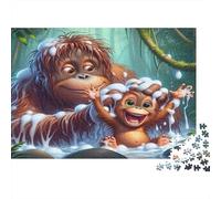 Puzzle in Pezzi Scimmia Amore 1000 Pezzi 38x26cm Carta Riciclata per Adulti Gioco Divertente Impegnativo Attività Domestica Età Superiore ai 12 Anni Ottimo Regalo