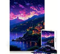 Puzzle in pixel art mediterraneo da 1000 pezzi per adolescenti,stimolante per la mente,ideale per il tempo libero e la fuga dalla realtà,con incastro perfetto,perfetto come regalo per le vacanze