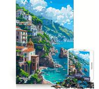 Puzzle in pixel art mediterraneo da 1000 pezzi per ragazzi,stimolante per la logica e il divertimento,con tagli netti e un'ottima idea regalo (50x75cm)