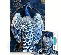 Puzzle in porcellana con pavone, 1000 pezzi, per ragazzi, giocattolo divertente e stimolante per il tempo libero, decorazione murale con ritagli trasparenti (50x75cm)