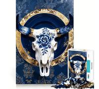 Puzzle in porcellana Kintsugi a forma di teschio 1000 pezzi per adulti ideale per migliorare la memoria alleviare lo stress e creare un puzzle da assemblare perfetto come regalo di Natale (50x75cm)