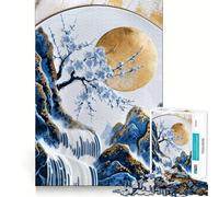 Puzzle in porcellana Sakura Bloom Art da 1000 pezzi per ragazzi, gioco di logica e abilità, rilassante, taglio preciso, regalo di Natale (50x75cm)