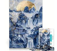 Puzzle in porcellana "Tramonto e Santuario" da 1000 pezzi per ragazzi, gioco di logica e logica, semplice e divertente, con bordi lisci, regalo elegante (38x52cm)