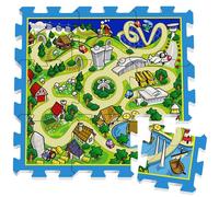 Puzzle in schiuma città - strade, tappetino da gioco per bambini 93 × 93 cm