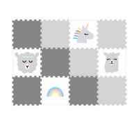Puzzle in schiuma tappetino per cameretta Unicorno grigio, 12 pezzi