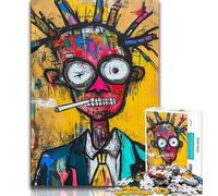 Puzzle in stile Basquiat per adulti e adolescenti, puzzle da 1000 pezzi, aiuta il cervello a esercitare i giocattoli avvincenti per coltivare la pazienza e l'interazione genitore-figlio (38x26cm)