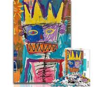 Puzzle in stile Basquiat raffigurante il teschio del re, per adulti e ragazzi, 1000 pezzi, gioco educativo e sfida, ideale come regalo per tutta la famiglia (38x26cm)