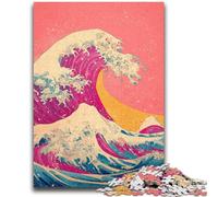 Puzzle in stile giapponese con onde, 1000 pezzi per adolescenti, giocattoli che creano dipendenza, sfida all'intelligenza cerebrale, regali di compleanno per età 14+, 50x75cm