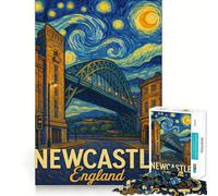 Puzzle in stile Van Gogh di Newcastle, Inghilterra, per ragazzi, 1000 pezzi, gioco per allenare la mente, attività da fare a casa, assemblaggio artistico, (38x26cm)