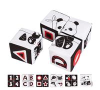 Puzzle in tessuto monocromatico Animale BAU - Peluche forma di apprendimento, stimolazione sensoriale visiva, giocattolo per lo sviluppo del cervello precoce, pietre di selezione geometriche |