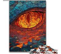 Puzzle in vetro colorato con occhio di drago per adolescenti, giocattoli avvincenti per la decorazione della casa, stimola l'intelligenza cerebrale (26x38cm)