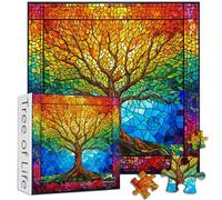 Puzzle in vetro colorato per adulti da 1000 pezzi in su, PICKFORU Tree of Life Puzzle con colori arcobaleno, puzzle colorati difficili come regali unici