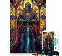 Puzzle in vetro Paladino Guerriero da 1000 pezzi per adolescenti, gioco di logica chiaro, leggero e rilassante, taglio perfetto, regalo affettuoso (38x52cm)