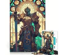 Puzzle in vetro Paladino Guerriero da 1000 pezzi per adulti, gioco intelligente da assemblare insieme, divertente idea regalo stagionale (38x26cm)