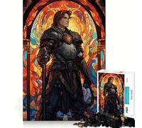 Puzzle in vetro Paladino Guerriero per adulti, 1000 pezzi, rompicapo per la mente, assemblaggio lento, regalo perfetto (50x75cm)