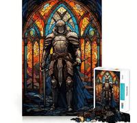 Puzzle in vetro Paladino Guerriero per adulti, 1000 pezzi, rompicapo rilassante, assemblaggio immagini, regalo di Natale (50x75cm)