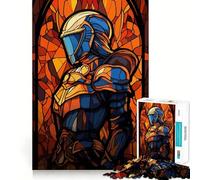 Puzzle in vetro Paladino Guerriero per ragazzi, 1000 pezzi, gioco di logica stimolante, silenzioso, con bordi trasparenti, regalo elegante (38x52cm)