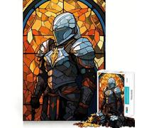 Puzzle in vetro Paladino Guerriero per ragazzi, 1000 pezzi, stimola la memoria, gioco al chiuso, assemblaggio di immagini, regalo per le vacanze (38x26cm)