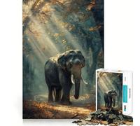 Puzzle "Incontro nella giungla illuminata dal sole" per ragazzi, 1000 pezzi, gioco intelligente per il tempo libero, taglio preciso, regalo stagionale 38x52cm