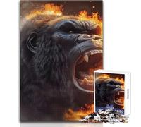 Puzzle Inferno Roar Monkey Kong da 1000 pezzi per adulti, gioca e impara, attività intelligente, sentito per festeggiare, dimensioni 50x75cm