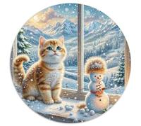 Puzzle inglese corto dorato graduale a strati 1000 pezzi cerchio per adulti e bambini animali gatti puzzle unico difficile difficile impegnativo 1000 pezzi (67,5 x 67,5 cm)