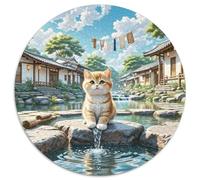 Puzzle inglese corto dorato graduale a strati 1000 pezzi rotondo cerchio puzzle per adulti animali gatti geometrici divertente ingranaggio sollievo sfida difficile 1000 pezzi (67,5 x 67,5 cm)