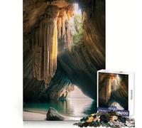 Puzzle "Ingresso della grotta nell'oceano" da 1000 pezzi per adolescenti,stimola la memoria,ideale per momenti di relax,con bordi precisi e un bel regalo (38x52cm)