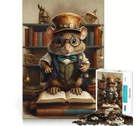Puzzle intelligente Steampunk a forma di topo per ragazzi, 1000 pezzi, gioco di logica fine, passatempo rilassante, bordo netto, pezzo da collezione 38x52cm
