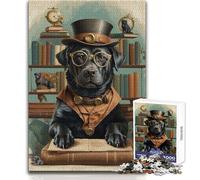 Puzzle intelligenti per adulti con Labrador nero, 1000 pezzi, gioco di apprendimento e sfida mentale, sorpresa premurosa per le celebrazioni, dimensioni 50x75cm