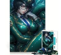 Puzzle interattivo da 1000 pezzi con ragazza anime in uniforme verde,gioco di memoria ad alta precisione,sfida cerebrale interattiva per la casa (50x75cm)