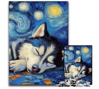 Puzzle interattivo da 1000 pezzi Husky Night Sky, sfida per la famiglia, sfida per il cervello, giocattolo educativo 50x75CM/19,68x29,52 pollici