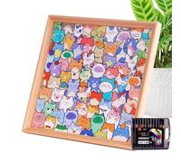 Puzzle | Interattivo E Dipintabile | 2 in 1 Puzzle in Legno A Forma Di Gatto Cornice Fotografica | per Uomini Donne Ragazze Adolescenti Camino Libreria Armadio Casa