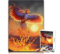 Puzzle interattivo educativo per adulti da 1000 pezzi sulla mitologia della fenice, arte del fuoco, ottima idea regalo significativa, dimensioni 50x75cm