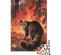 Puzzle Intrigante 1000 Pezzi in Legno, Gato Gato Maine Coon, Sviluppa Abilità Di Problem Solving, Ideale Per Serate Di Gioco in Famiglia