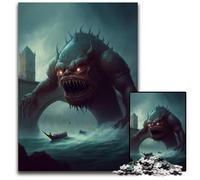 Puzzle "Invasione di mostri" per adulti, puzzle difficili da 1000 pezzi per adulti, per decorazioni per la casa, allenamento del cervello e regali per le feste, 50x75CM/19,68x29,52 pollici.