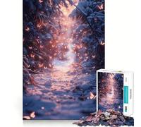 Puzzle invernale con farfalle,1000 pezzi,gioco di abilità mentale,taglio laser di alta qualità,esercizio mentale per momenti di relax a casa (50x75cm)