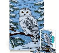 Puzzle invernale con gufo delle nevi per adulti, 1000 pezzi, rompicapo per la casa, tempo libero, assemblaggio di immagini, regalo di compleanno (50x75cm)