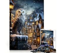 Puzzle invernale con gufo per adulti, 1000 pezzi, esercizio mentale, divertimento tranquillo, dimensioni perfette, regalo di Natale (38x26cm)