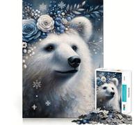 Puzzle invernale con orso polare,1000 pezzi,gioco di concentrazione mentale,taglio di precisione,bordi lisci,gioco significativo per costruire connessioni (50x75cm)