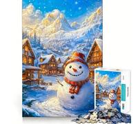 Puzzle invernale con pupazzo di neve per adulti, 1000 pezzi, rompicapo rilassante, attività di assemblaggio, regalo perfetto (38x26cm)