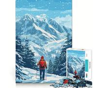 Puzzle invernale da escursionismo in montagna per ragazzi,1000 pezzi,gioco stimolante per la mente,montaggio sicuro e stabile,attività di condivisione per i propri cari (38x52cm)