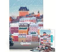 Puzzle invernale di Quebec City da 1000 pezzi per adulti, gioco di concentrazione e svago per la casa, bordi netti, regalo di Babbo Natale (38x26cm)