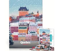 Puzzle invernale di Quebec City per ragazzi, 1000 pezzi, stimola la memoria, gioco al chiuso, assemblaggio di immagini, regalo per le vacanze (50x75cm)